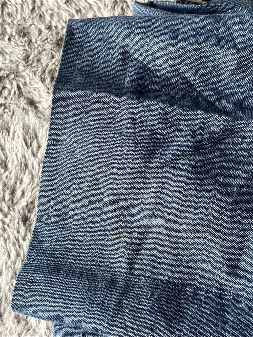 100% Linen Banana Republic Men's Heather Blue Chinos Coastal Beach Old Money